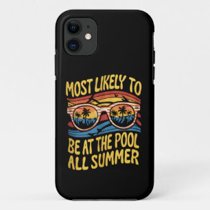 Most Likely To Be At The Pool All Summer Groovy iPhone 11 Case