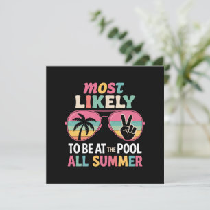Most Likely To Be At The Pool All Summer Teacher  Invitation
