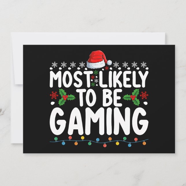 Most Likely To Be Gaming Video Games Gamers Invitation (Front)