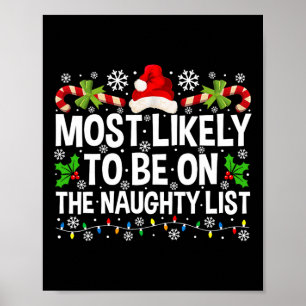 Most Likely To Be On The Naughty List Christmas Fa Poster