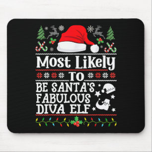 Most Likely To Be Santa's Fabulous Diva Elf- Chris Mouse Pad