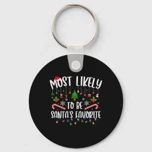 Most Likely To Be Santa's Favourite Christmas Fami Keychain