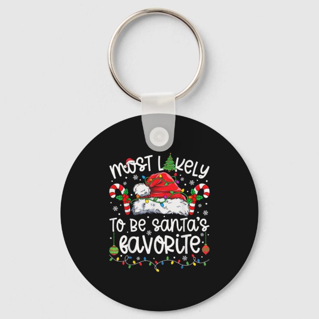 Most Likely To Be Santa's Favourite Family Matchin Keychain (Front)