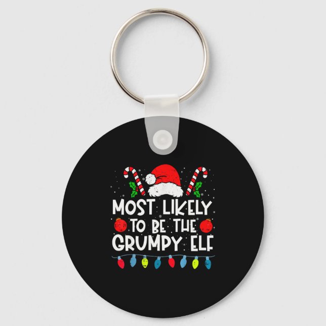Most Likely To Be The Mpy Elf Family Crew Christma Keychain (Front)