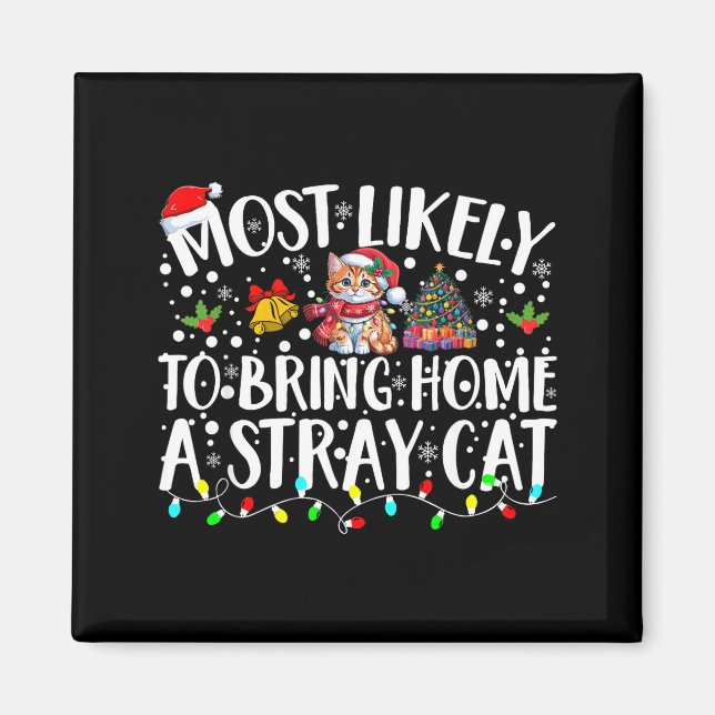Most Likely To Bring Home A Stray Cat Pet Lover Ch Magnet (Front)