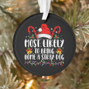 Most Likely To Bring Home A Stray Dog Christmas Ornament