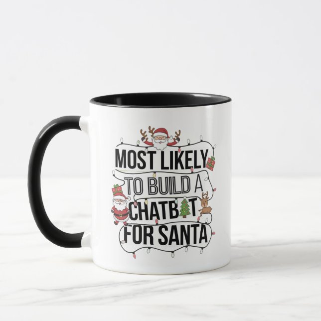 🤖Most Likely To Build a Chatbot for Santa Funny Mug (Left)