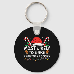 Most Likely To Byke Christmas Cookies  Keychain