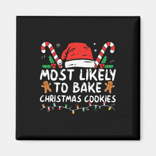 Most Likely To Byke Christmas Cookies Magnet