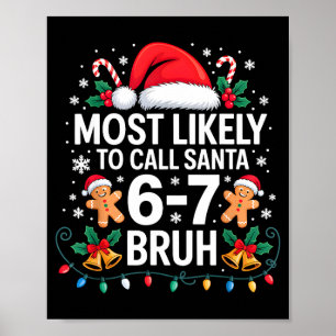 Most Likely To Call Santa 67 Six Seven Bruh Christ Poster