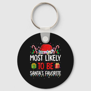 Most Likely To Christmas Be Santa's Favourite Matc Keychain