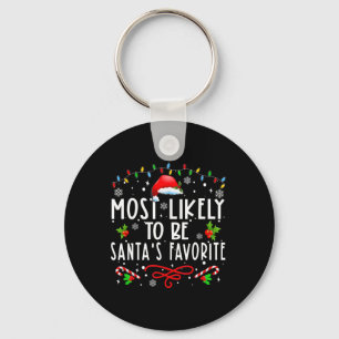 Most Likely To Christmas Be Santa's Favourite Matc Keychain