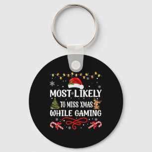 Most Likely To Christmas Matching Family Pajamas F Keychain