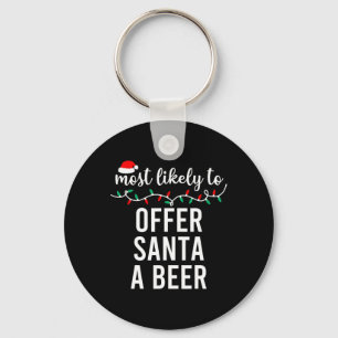 Most Likely To Christmas Matching Family Pyjamas F Keychain