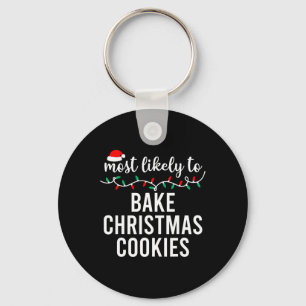 Most Likely To Christmas Matching Family Pyjamas F Keychain