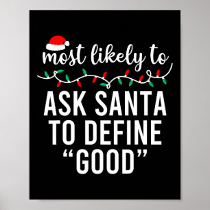 Most Likely To Christmas Matching Family Pyjamas F Poster