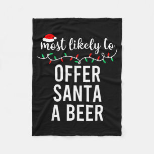 Most Likely To Christmas Shirt Matching Family Paj Fleece Blanket