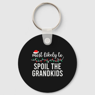 Most Likely To Christmas Shirt Matching Family Paj Keychain