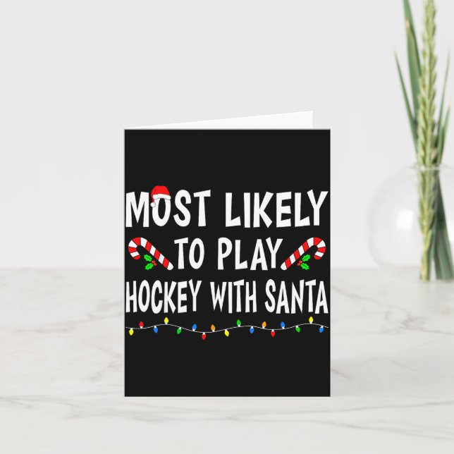 Most Likely To Christmas Xmas Pajamas Funny Matchi Card (Front)
