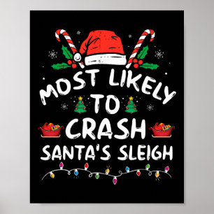 Most Likely To Crash Santa's Sleigh Fun Christmas  Poster