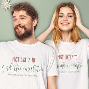 "Most Likely To" Custom Funny Family Christmas T-Shirt