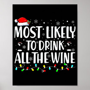 Most Likely To Drink All The Wine Christmas  Poster