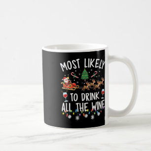 Most Likely To Drink All The Wine Family Matching  Coffee Mug