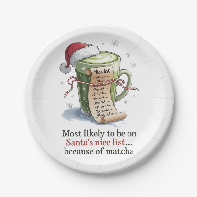 Most Likely to Drink Matcha While Everyone Else Ha Paper Plate (Front)