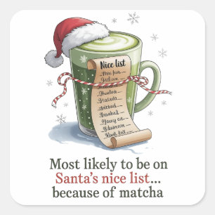 Most Likely to Drink Matcha While Everyone Else Ha Square Sticker