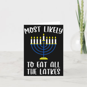 Most Likely To Eat All Latkes Hanukkah Group Match Card