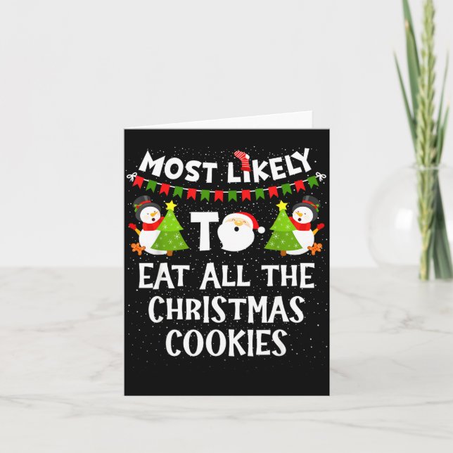 Most Likely To Eat All The Christmas Cookies Match Card (Front)