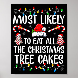 Most Likely To Eat All The Christmas Tree Cakes Xm Poster