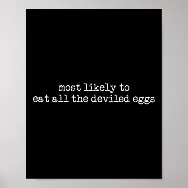 Most Likely To Eat All The Deviled Eggs Retro Than Poster (Front)