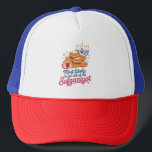 Most Likely to Eat All the Sufganiyot Hanukkah Jew Trucker Hat<br><div class="desc">Sufganiyot Lover,  Eat All Sufganiyot,  Hanukkah Food Humour,  Jewish Doughnut Meme,  Festival of Lights Treat,  Hanukkah 2025,  Jelly Doughnut Obsession,  Holiday Sweet Tooth,  Jewish Culture Funny,  Traditional Food Comedy</div>