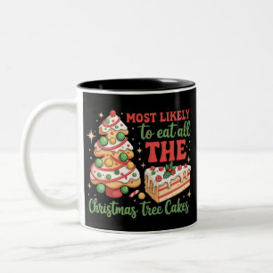 Most Likely To Eat All The Xmas Tree Cakes Debbie Two-Tone Coffee Mug