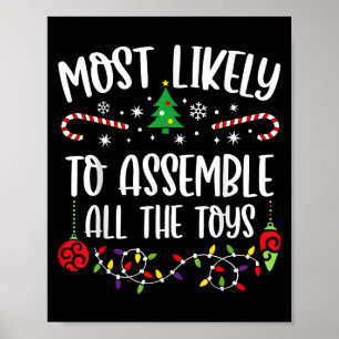 Most Likely To Emble All The Toys Funny Christmas Poster