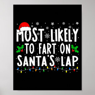 Most Likely To Fart On Santa's Lap Christmas Poster