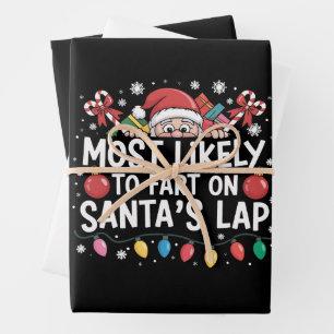 Most Likely To Fart On Santa's Lap Family Crew  Wrapping Paper Sheet