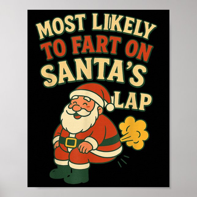 Most Likely To Fart On Santa's Lap Family Matching Poster (Front)
