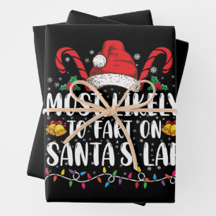 Most Likely To Fart On Santa's Lap Family Matching Wrapping Paper Sheet