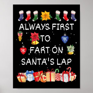 Most Likely To Fart On Santa's Lap Funny Christmas Poster