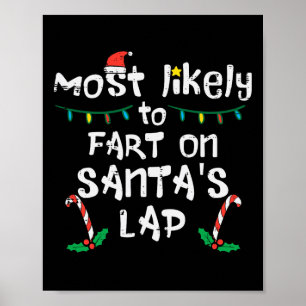 Most Likely To Fart On Santa's Lap Funny Christmas Poster