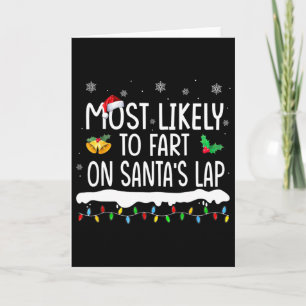Most Likely To Fart Santa's Lap Fun Family Matchin Card