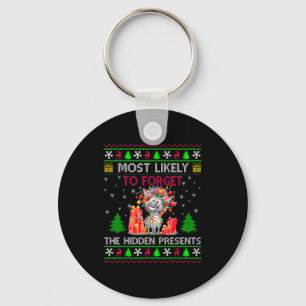 Most Likely To Forget The Hidden Zebra Christmas  Keychain