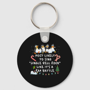 Most Likely To Funny Jingle Bell Christmas Pyjamas Keychain