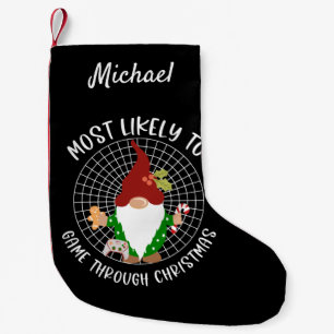 Most Likely to Game Through Christmas Custom Small Christmas Stocking