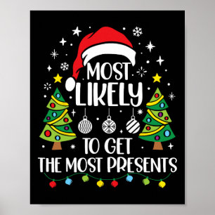 Most Likely To Get The Most Presents Family Christ Poster