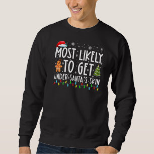 Most Likely To Get Under Santa's Skin Funny Christ Sweatshirt