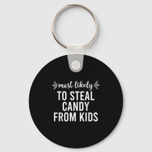 Most Likely To Halloween Matching Family Pajamas F Keychain