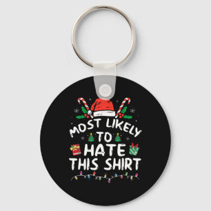 Most Likely To Hate This Family Christmas Pyjamas Keychain